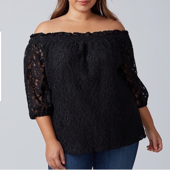 Lane Bryant Tops - NWT-Lane Bryant Lace OTS top